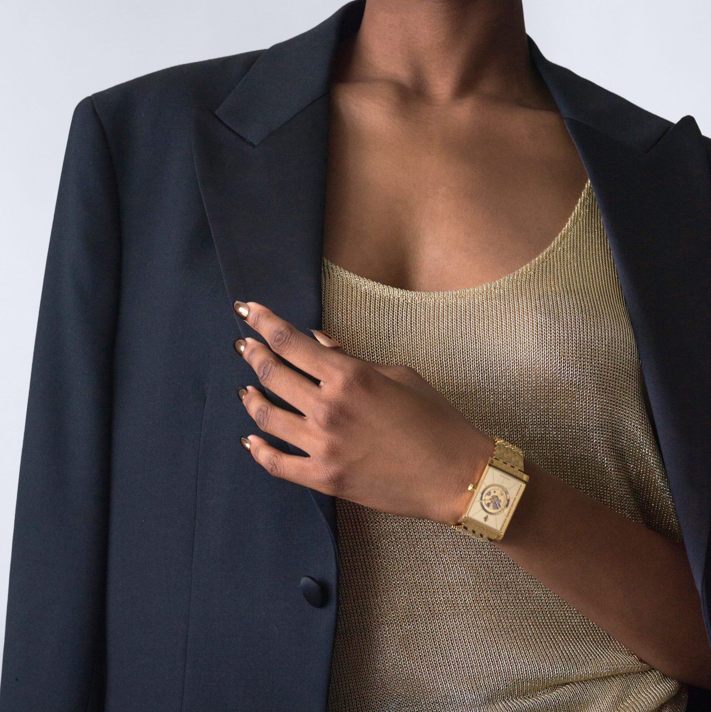 VIEREN Gold Mirror women's watch gift for her
