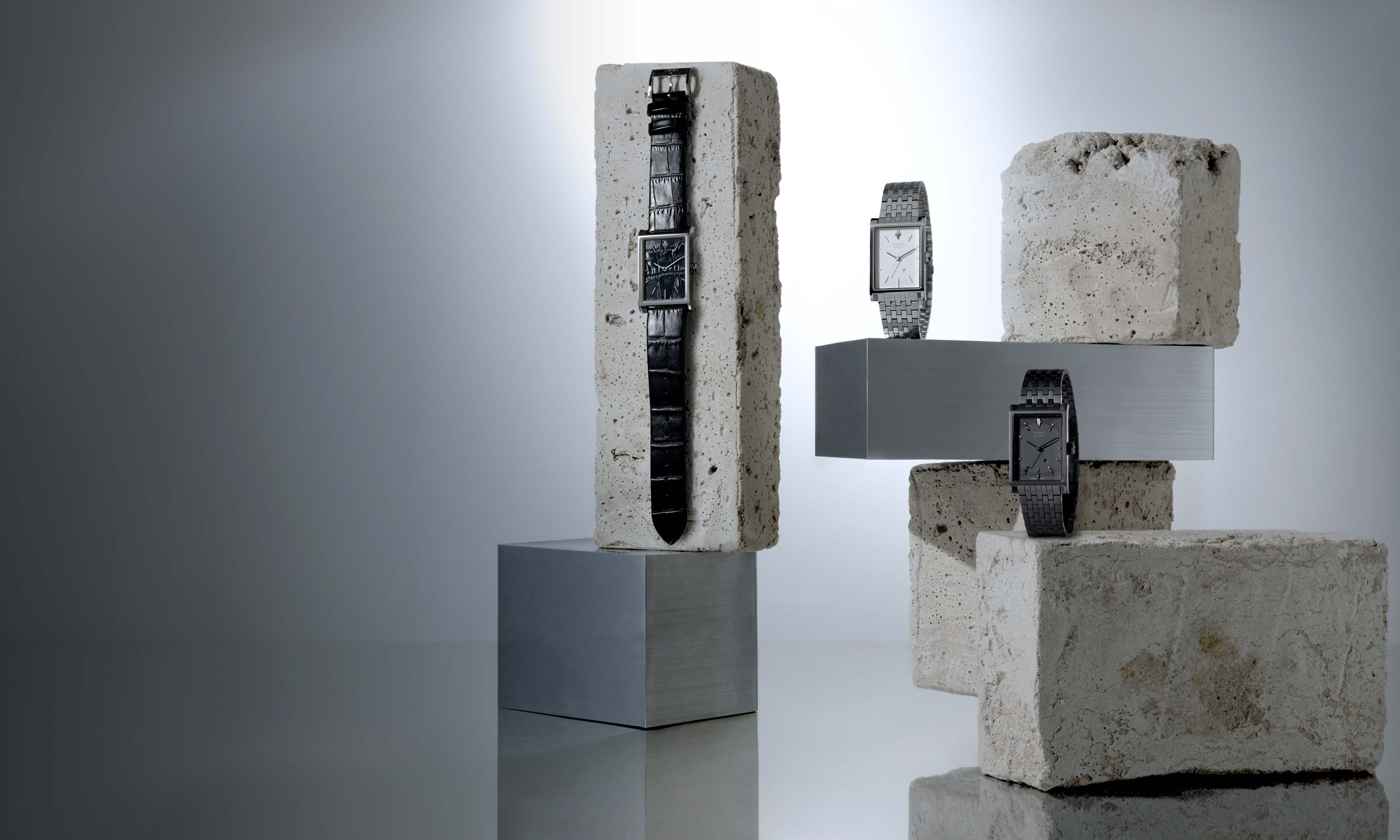 VIEREN OG Automatic Collection rectangular watches inspired by modernist architecture
