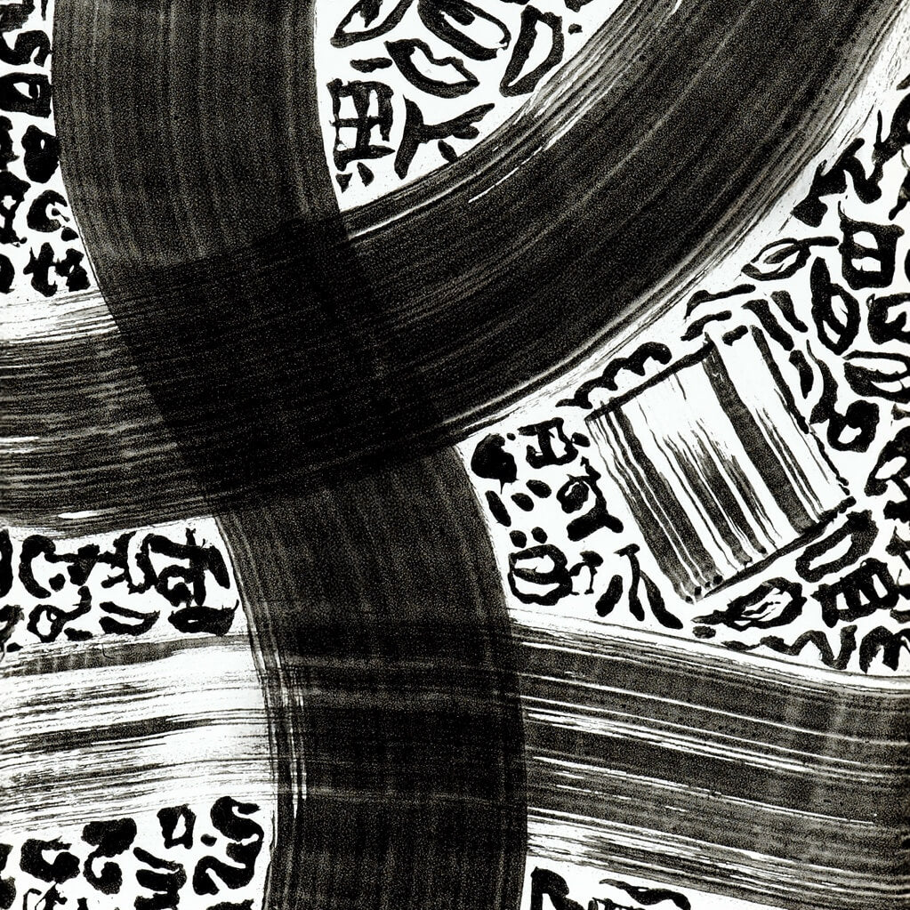 VIEREN x Roberta Boffo rectangular watch with one-of-one hand-painted intricate monochrome dial artwork