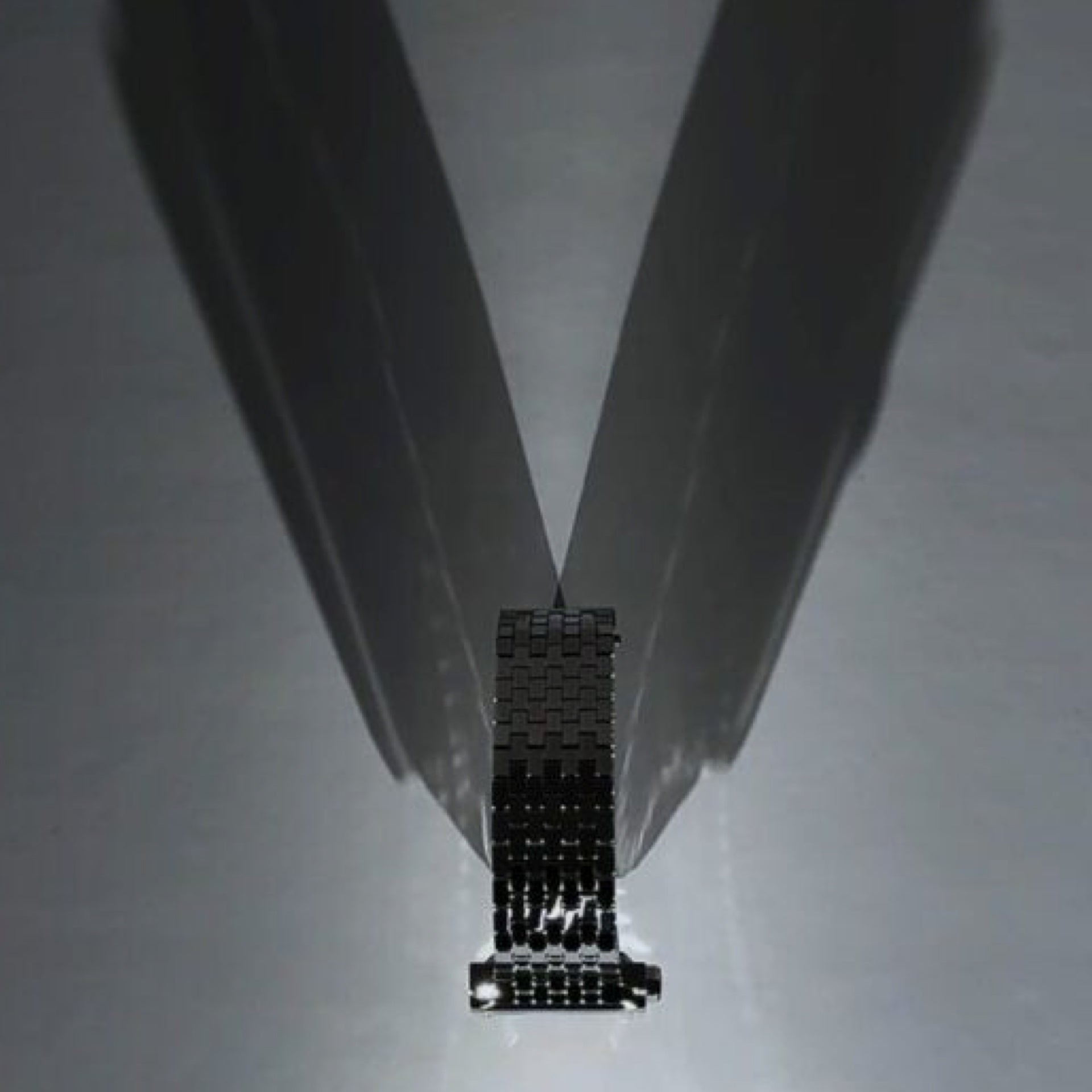 VIEREN silver rectangular watch with V-shaped shadow for V Collection anniversary