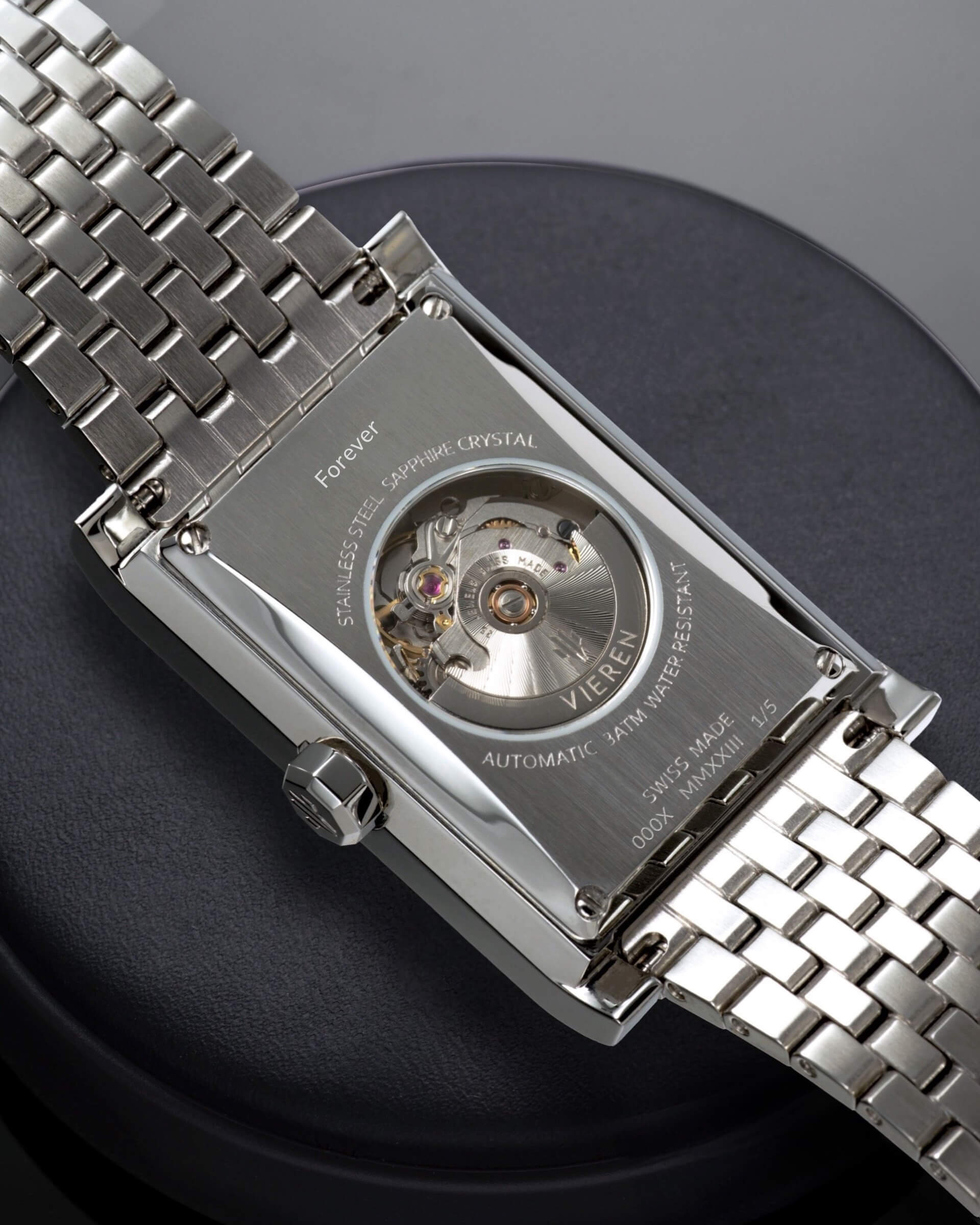 VIEREN Swiss Made automatic watch with "Forever" personalized engraving wedding gift