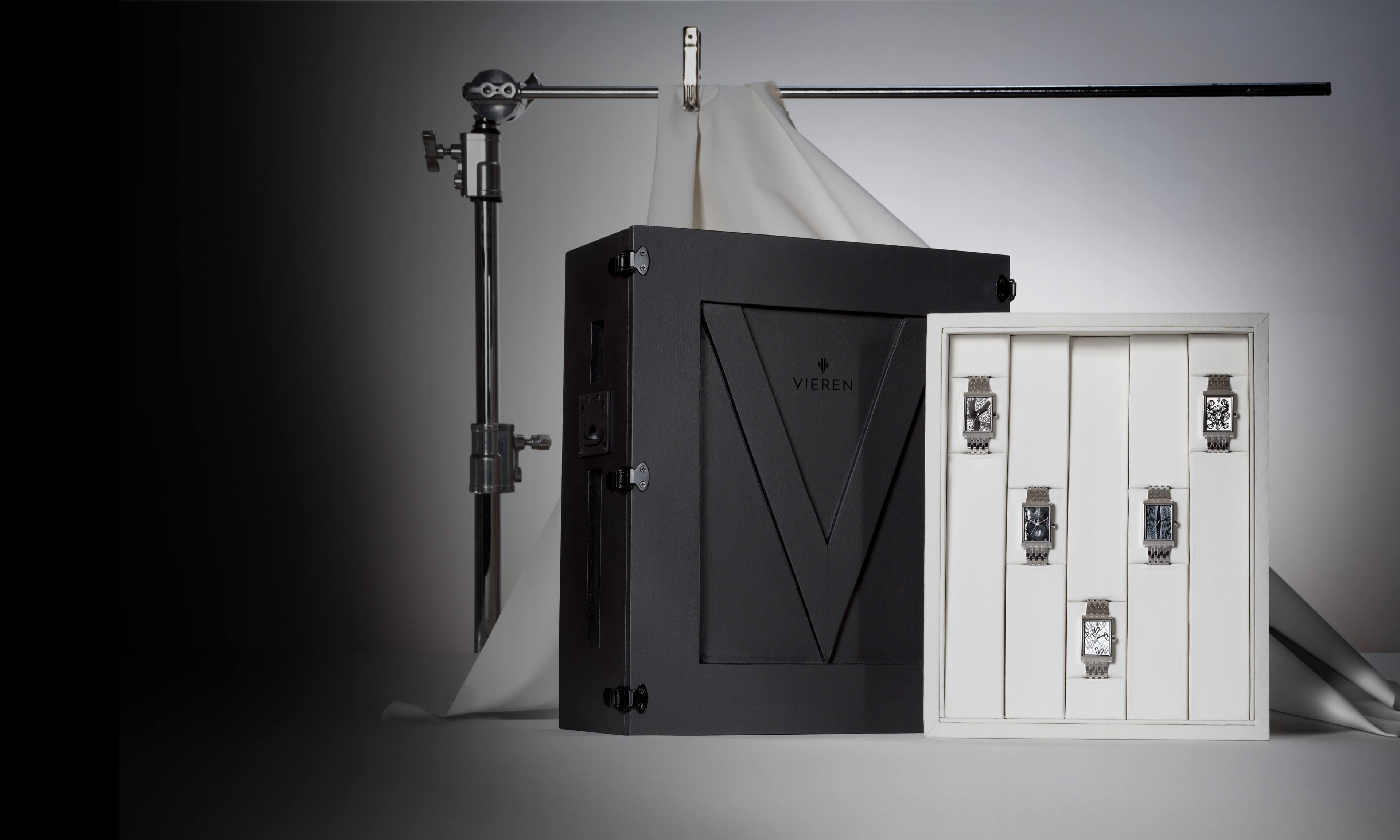 VIEREN V Collection one-of-one Swiss Made automatic watches in signature art crate