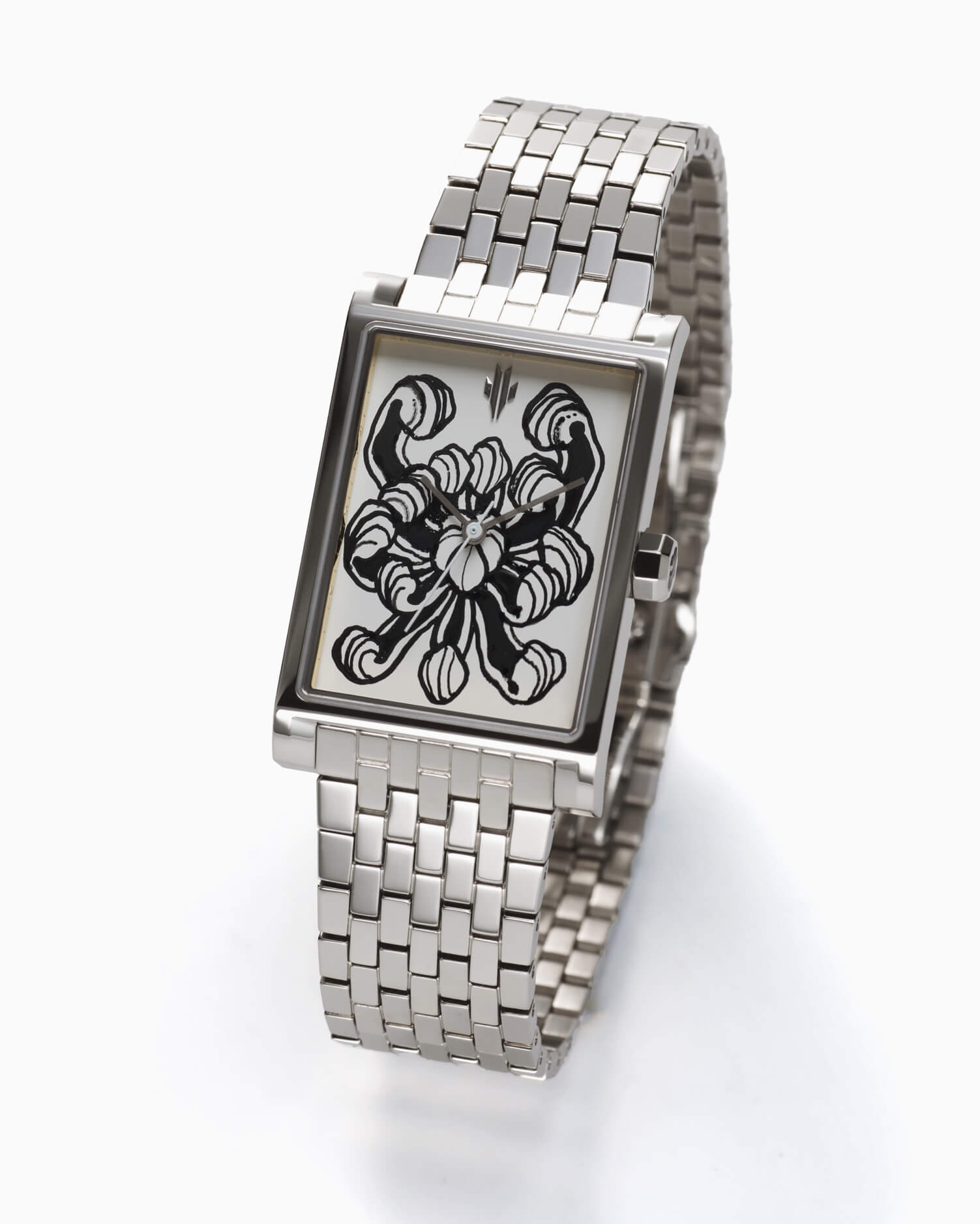 VIEREN V Collectors Set x Kelly Violet one-of-one artist edition rectangular watch angled view