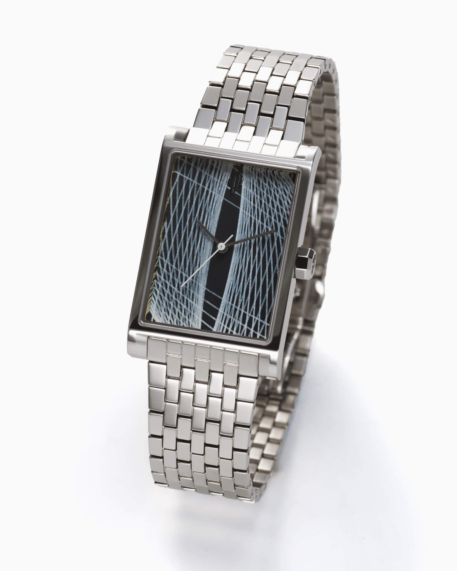 VIEREN V Collectors Set x Sébastien Preschoux one-of-one artist edition rectangular watch angled view