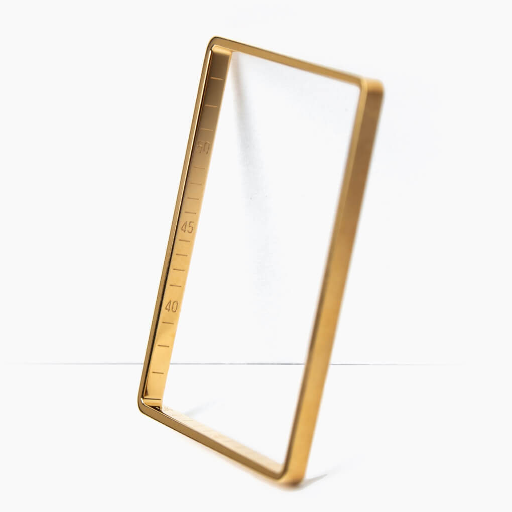 VIEREN White Croc Leather rectangular watch with 18K gold rehaut ring and etched minute tracker detail