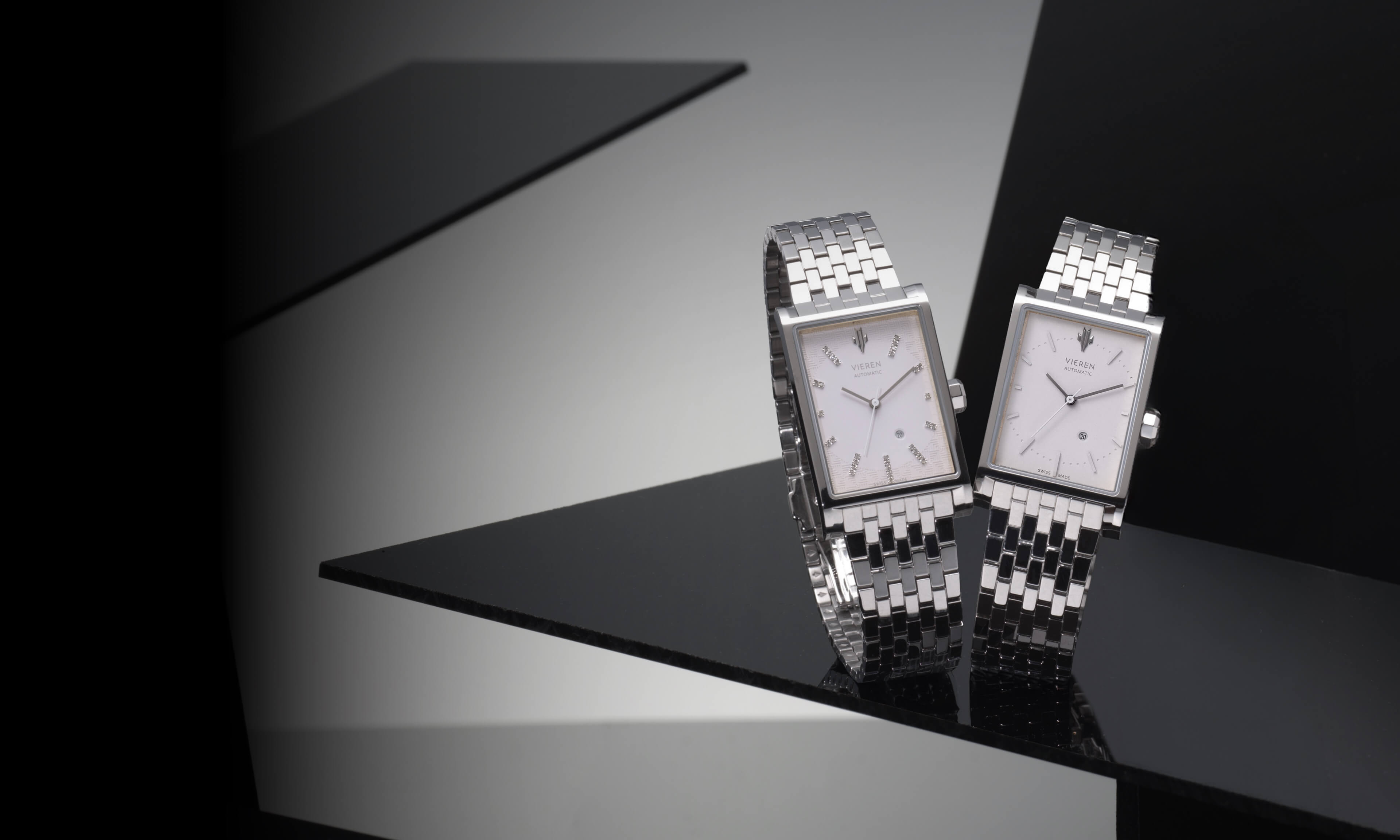 VIEREN white watches collection with luxury rectangular designs