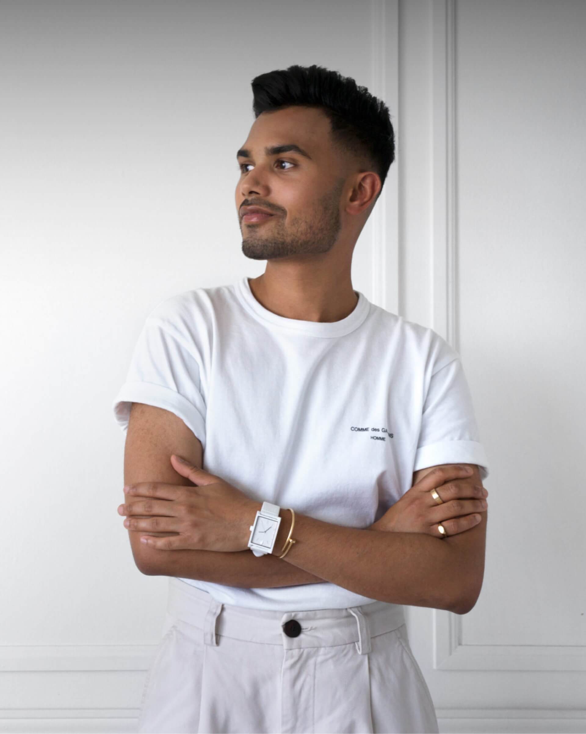 Abhishek Dekate wears VIEREN White Croc leather watch