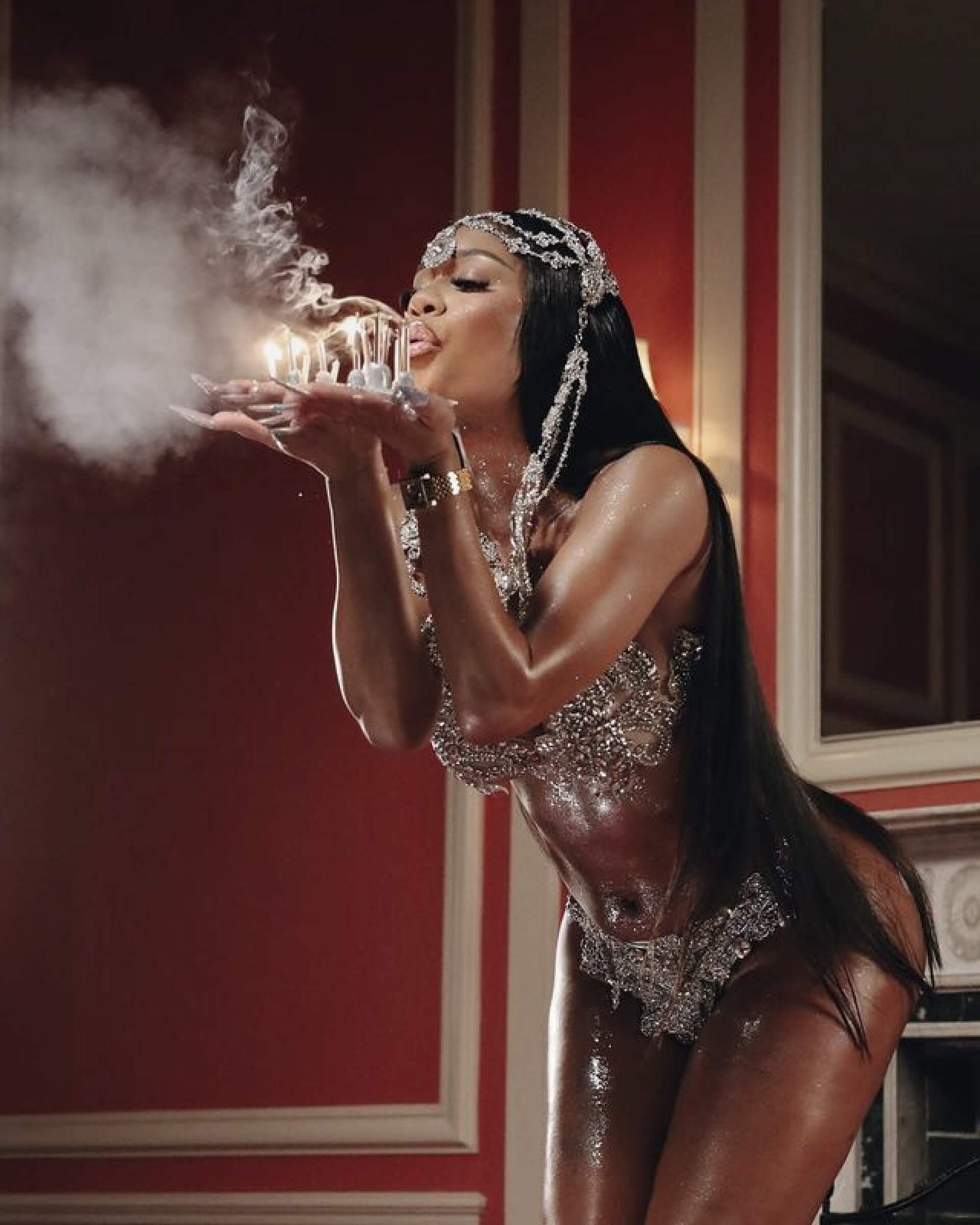 Saweetie wears VIEREN Gold Stereo Diamomd watch in "Birthday" music video