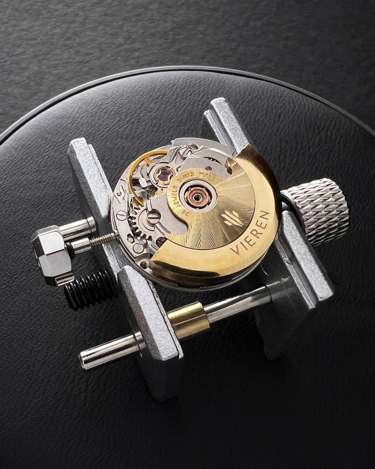 Swiss Made automatic self-winding watch movement with gold rotor