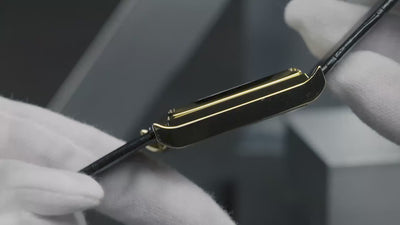 VIEREN Gold Black Croc Leather gold rectangular watch craftsmanship showcasing Swiss watchmaking details