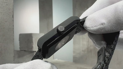 VIEREN Black Diamond rectangular watch craftsmanship showcasing Swiss watchmaking details