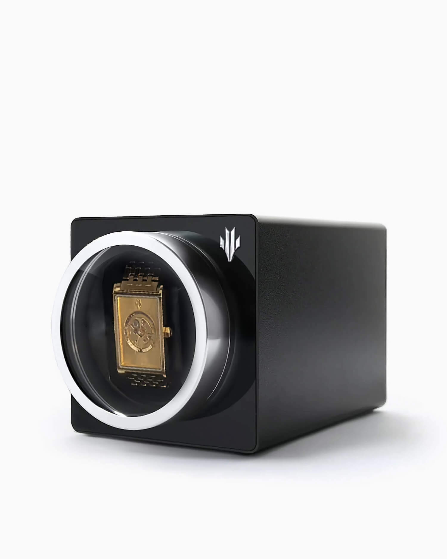 VIEREN gold rectangular watch inside automatic watch winder with silent operation