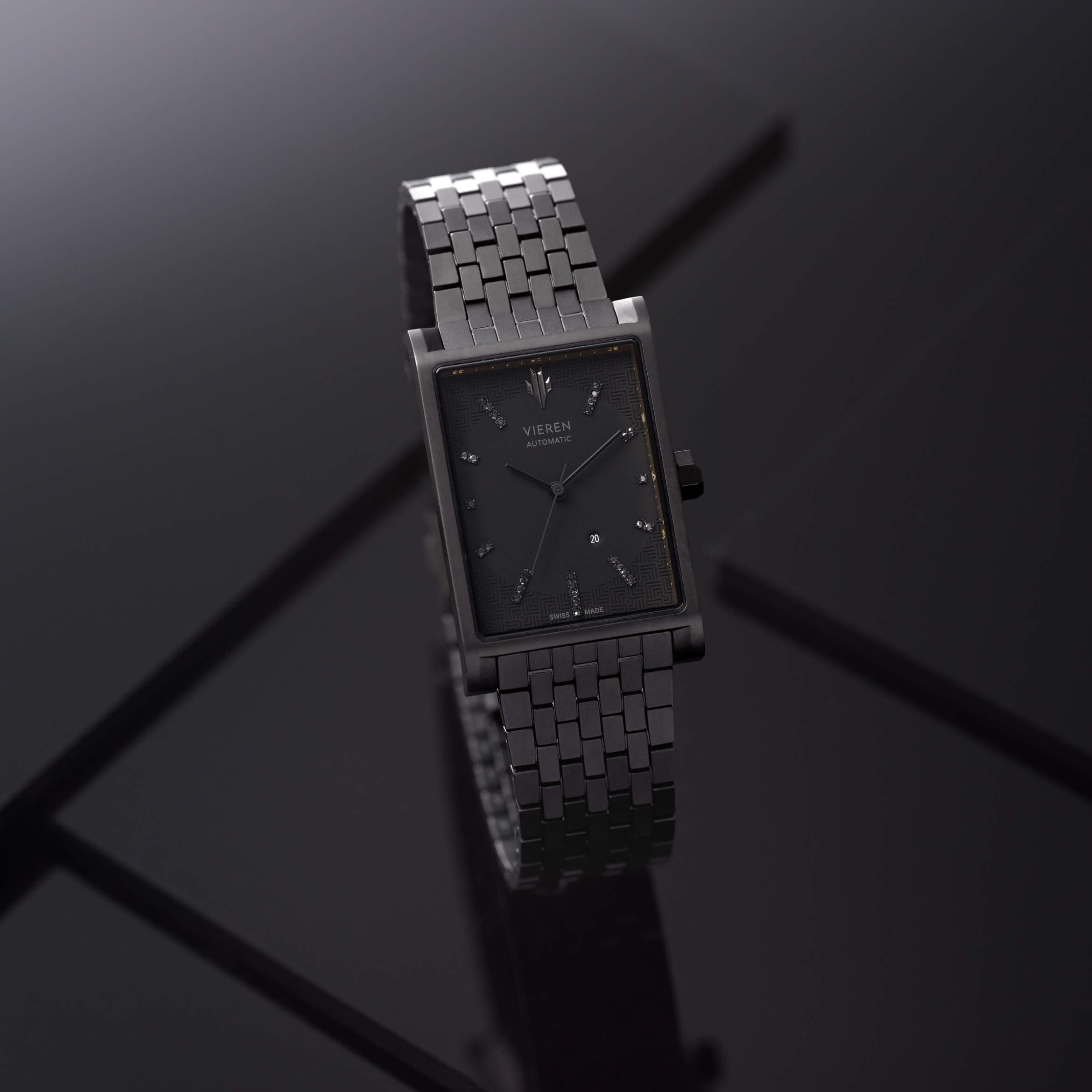 VIEREN Black Diamond women's luxury watch