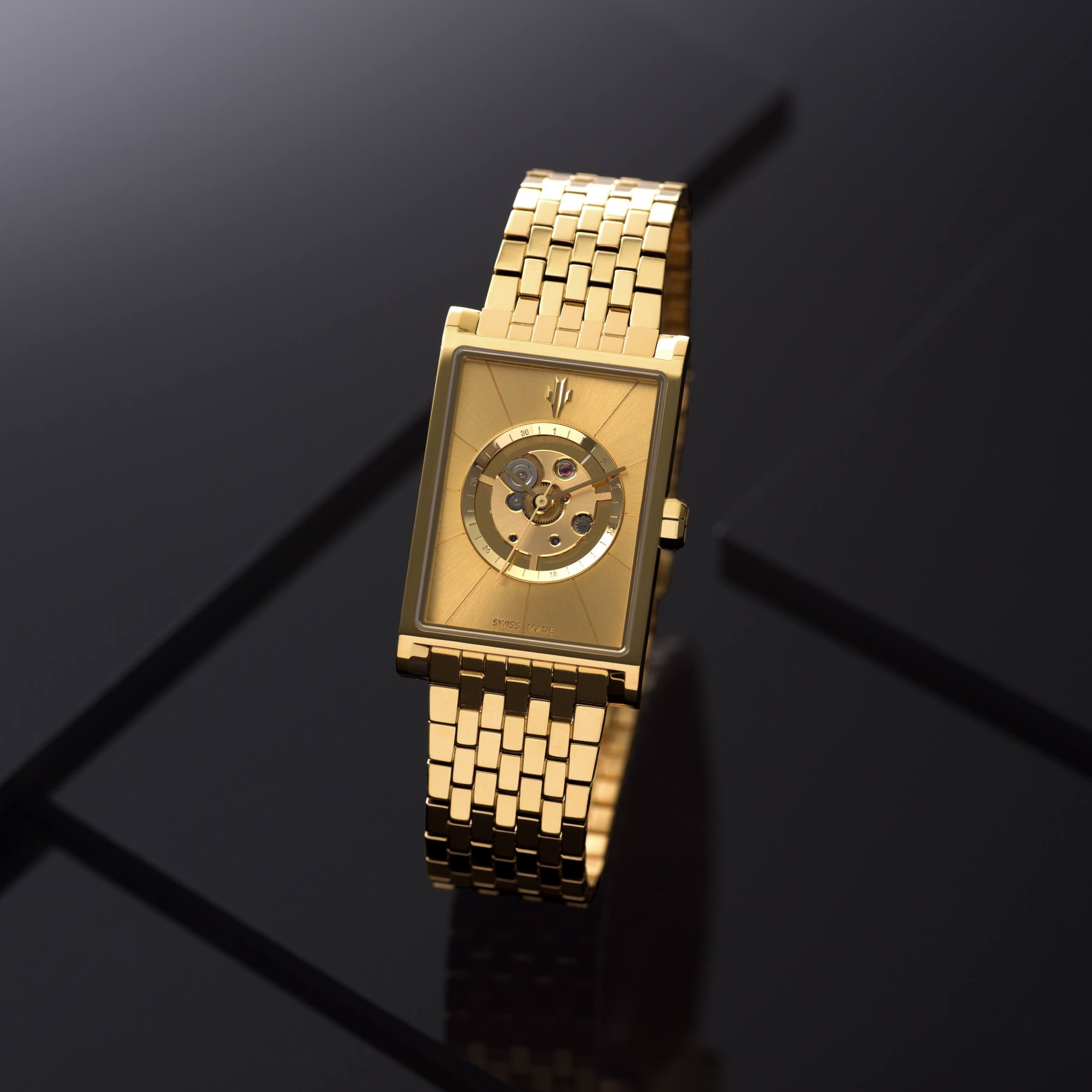 VIEREN Gold Sunray watch