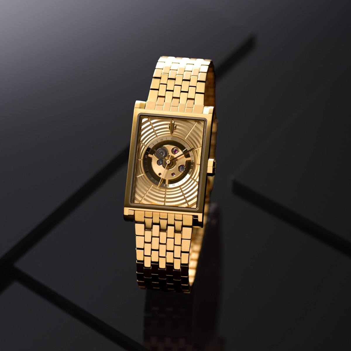 VIEREN Gold Waves engravable watch