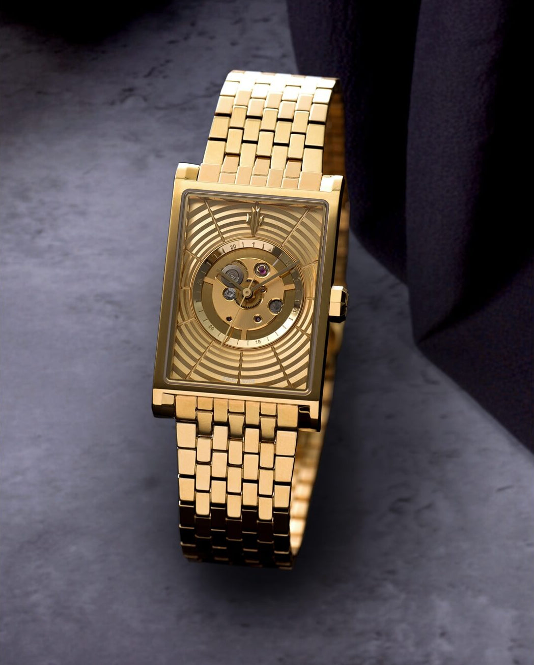 VIEREN Gold Waves rectangular watch couples watch set