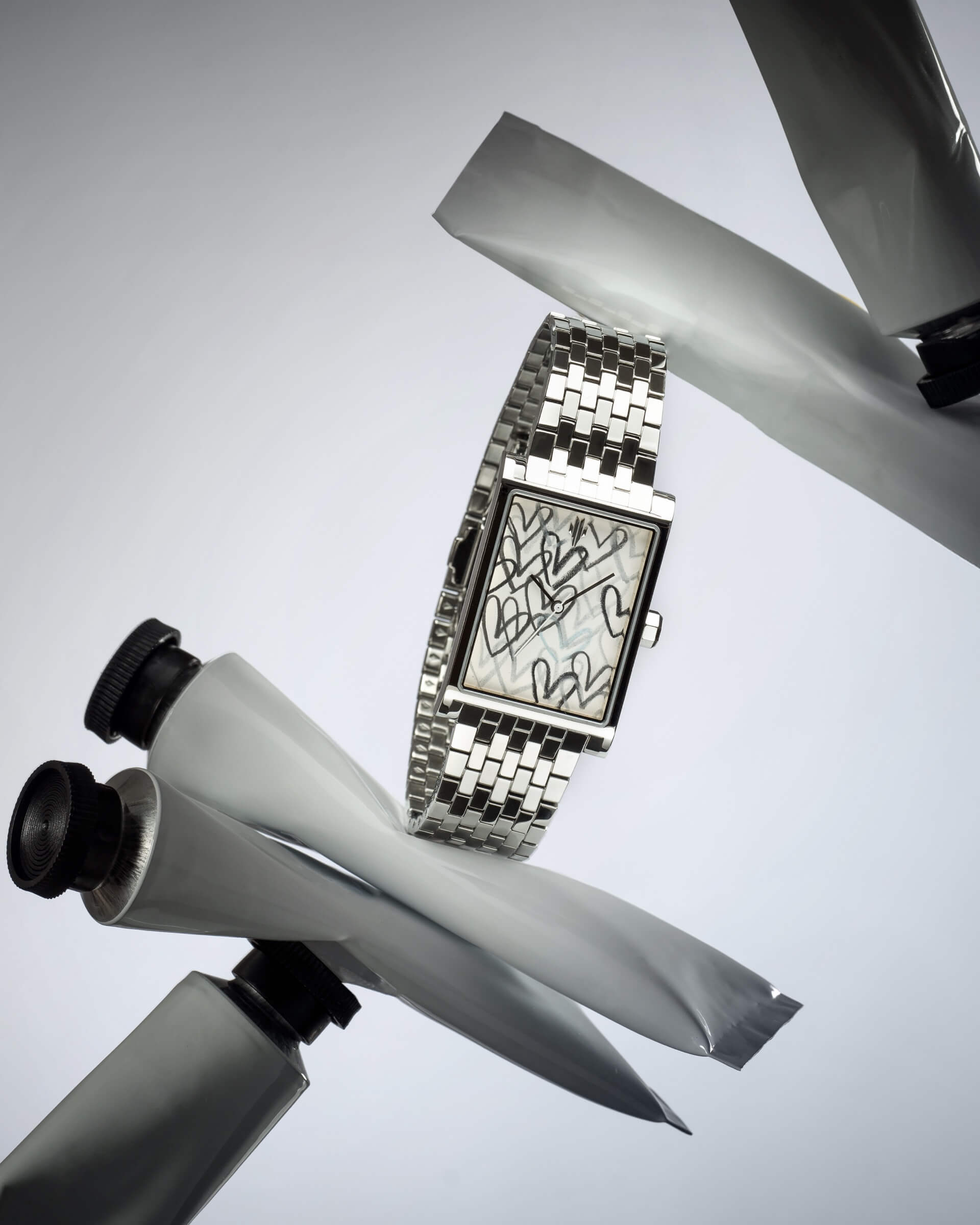 VIEREN x James Goldcrown rectangular watch from a one-of-one artist edition