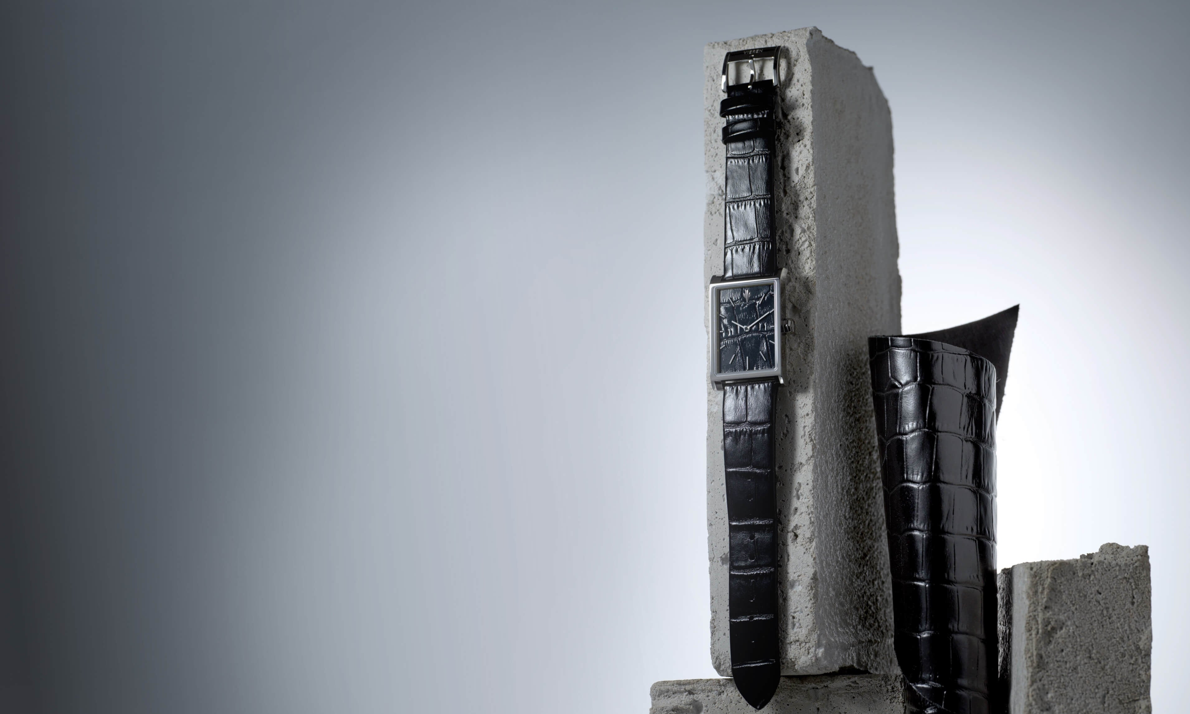 VIEREN leather strap watches collection with luxury rectangular designs