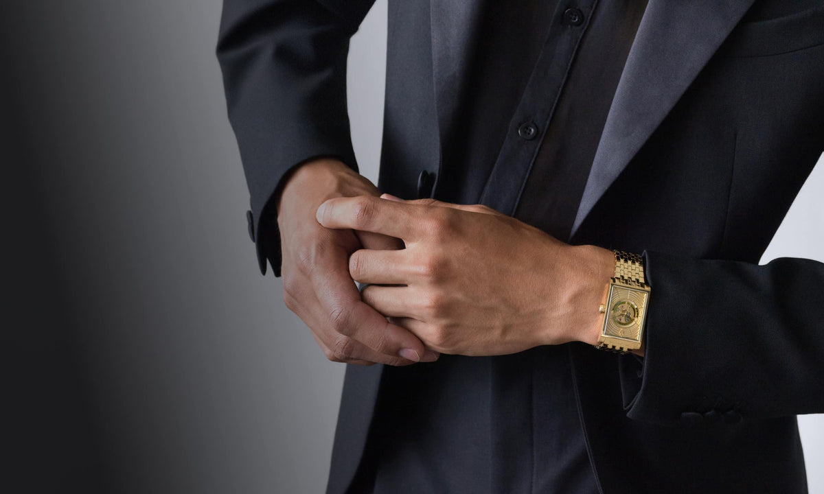 VIEREN men's rectangular watches with Swiss Made automatic movements