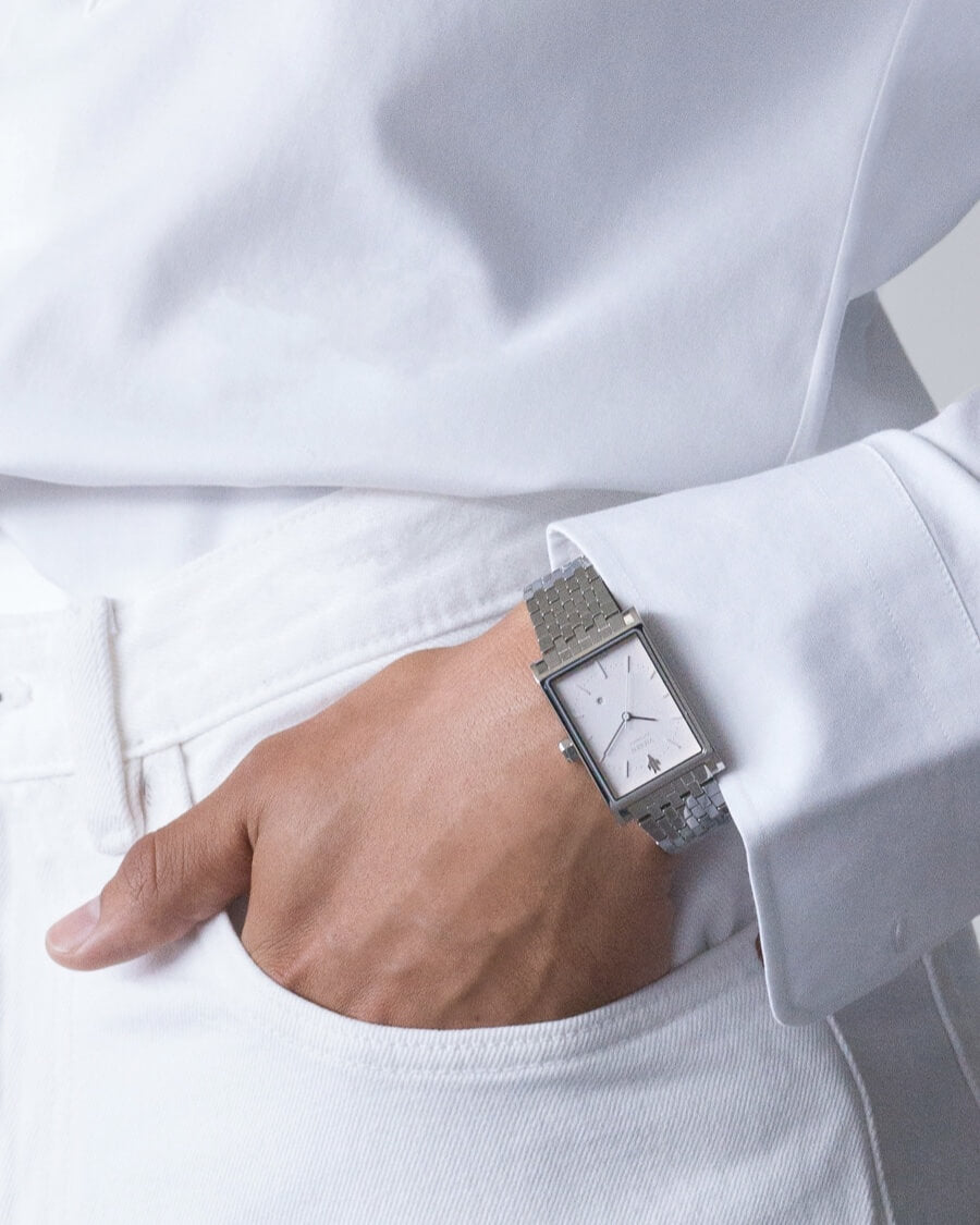 VIEREN Matte White men's watch Father's Day gift