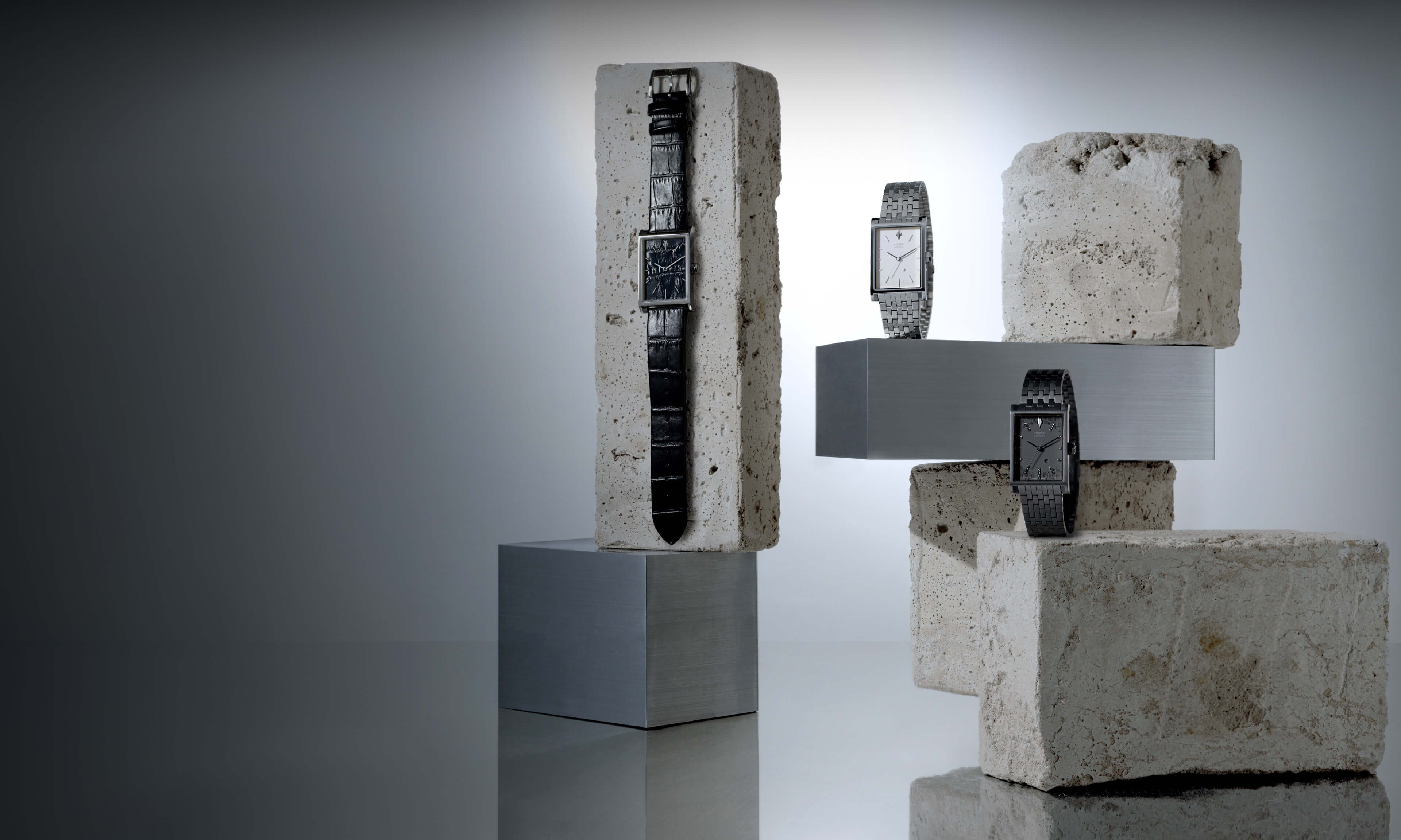 VIEREN OG Automatic Collection rectangular watches inspired by modernist architecture
