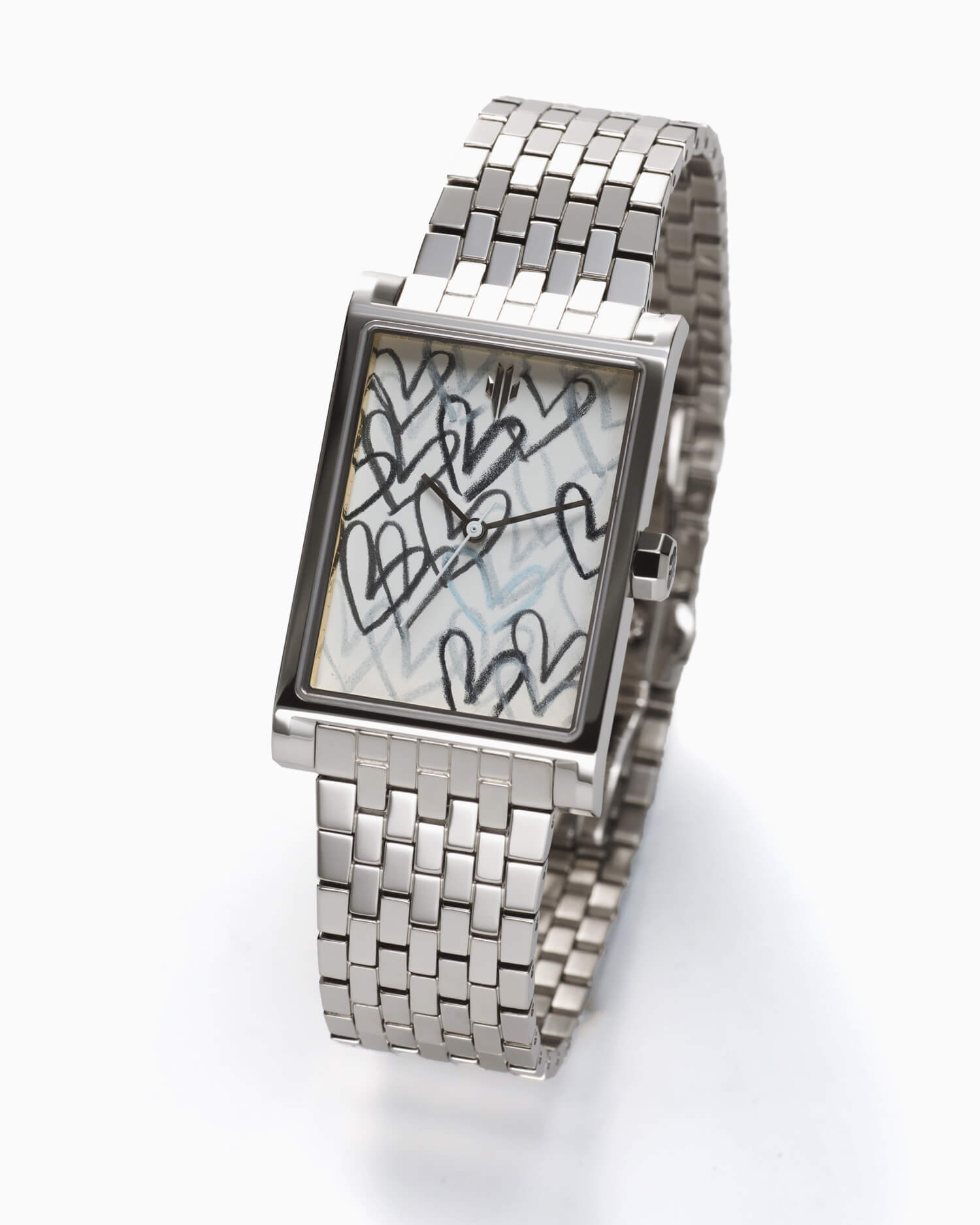 VIEREN x James Goldcrown rectangular watch angled view