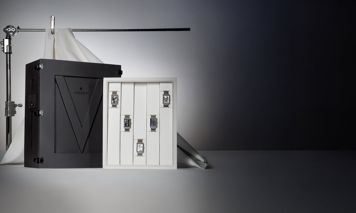 VIEREN V Collection one-of-one artist edition Swiss Made automatic watches in signature art crate
