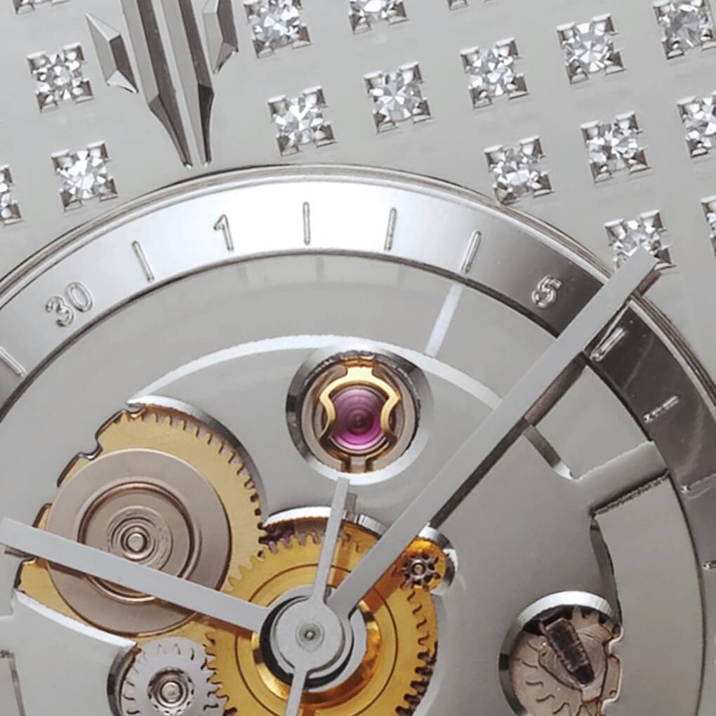 VIEREN Steel Stereo Diamond rectangular watch date disc referencing vintage analog speakers