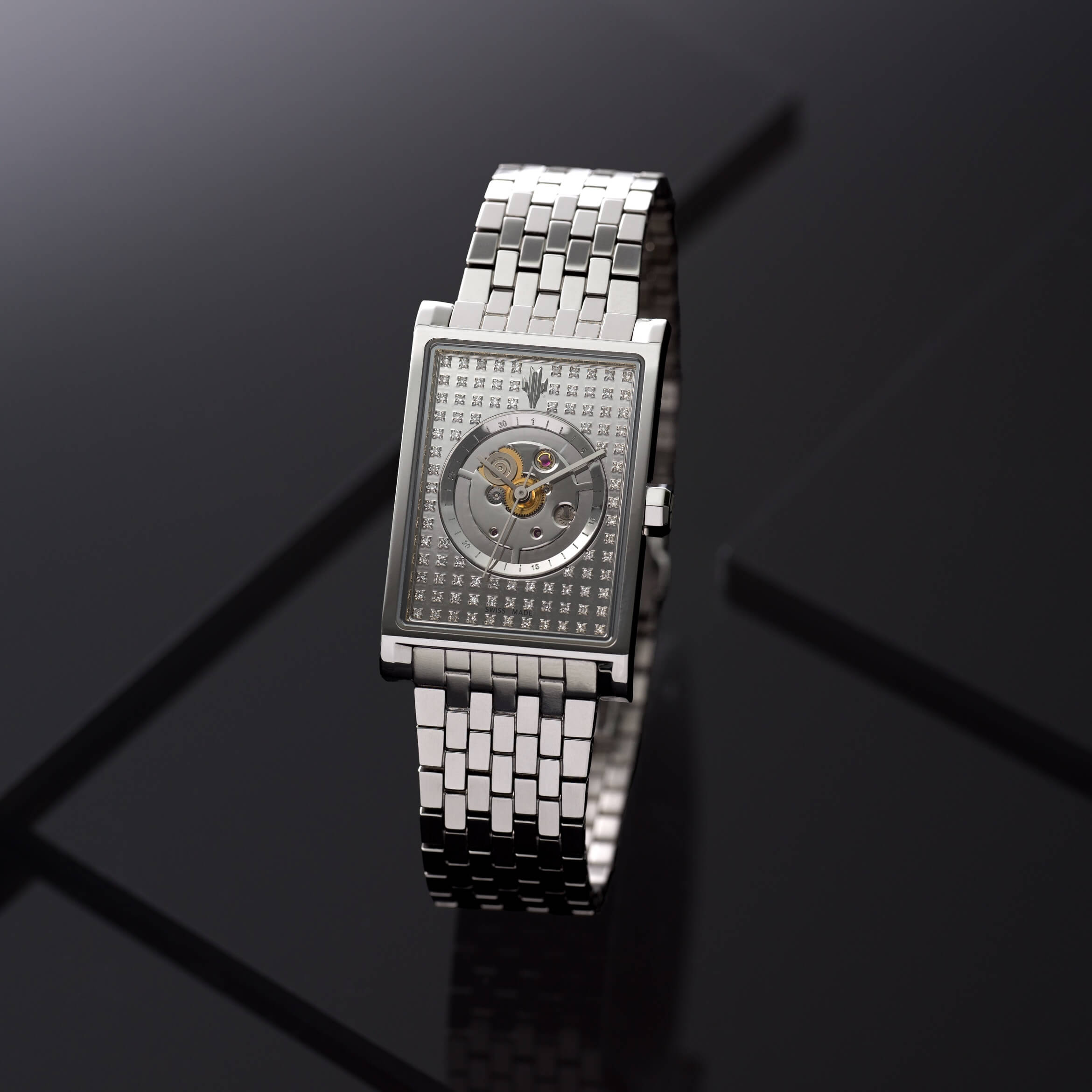VIEREN Steel Stereo Diamond watch