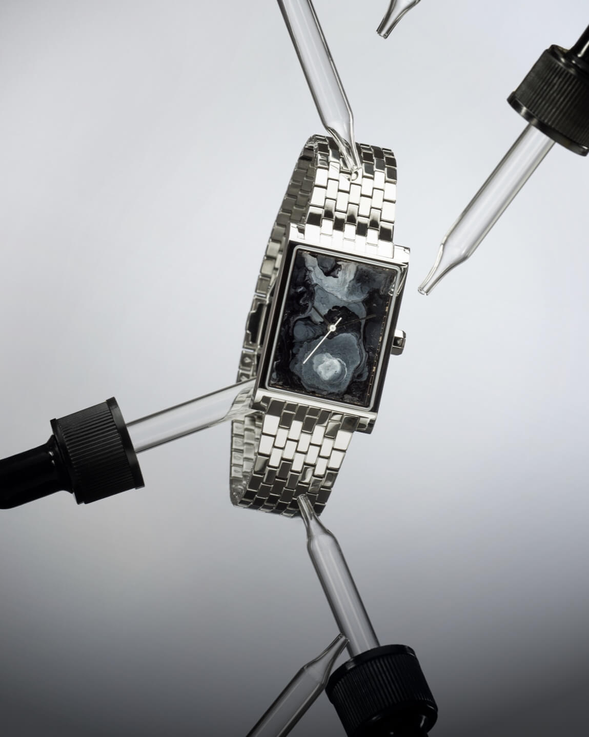 VIEREN x Cosmodernism Swiss Made automatic watch with hand-painted fluid ink dial
