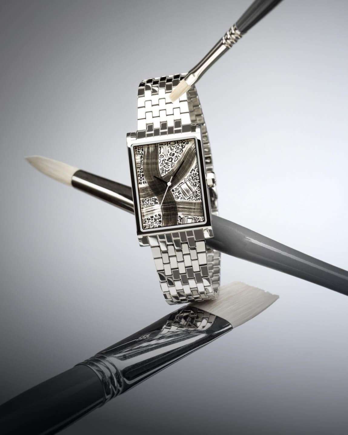 VIEREN x Roberta Boffo Swiss Made automatic watch with hand-painted monochromatic dial