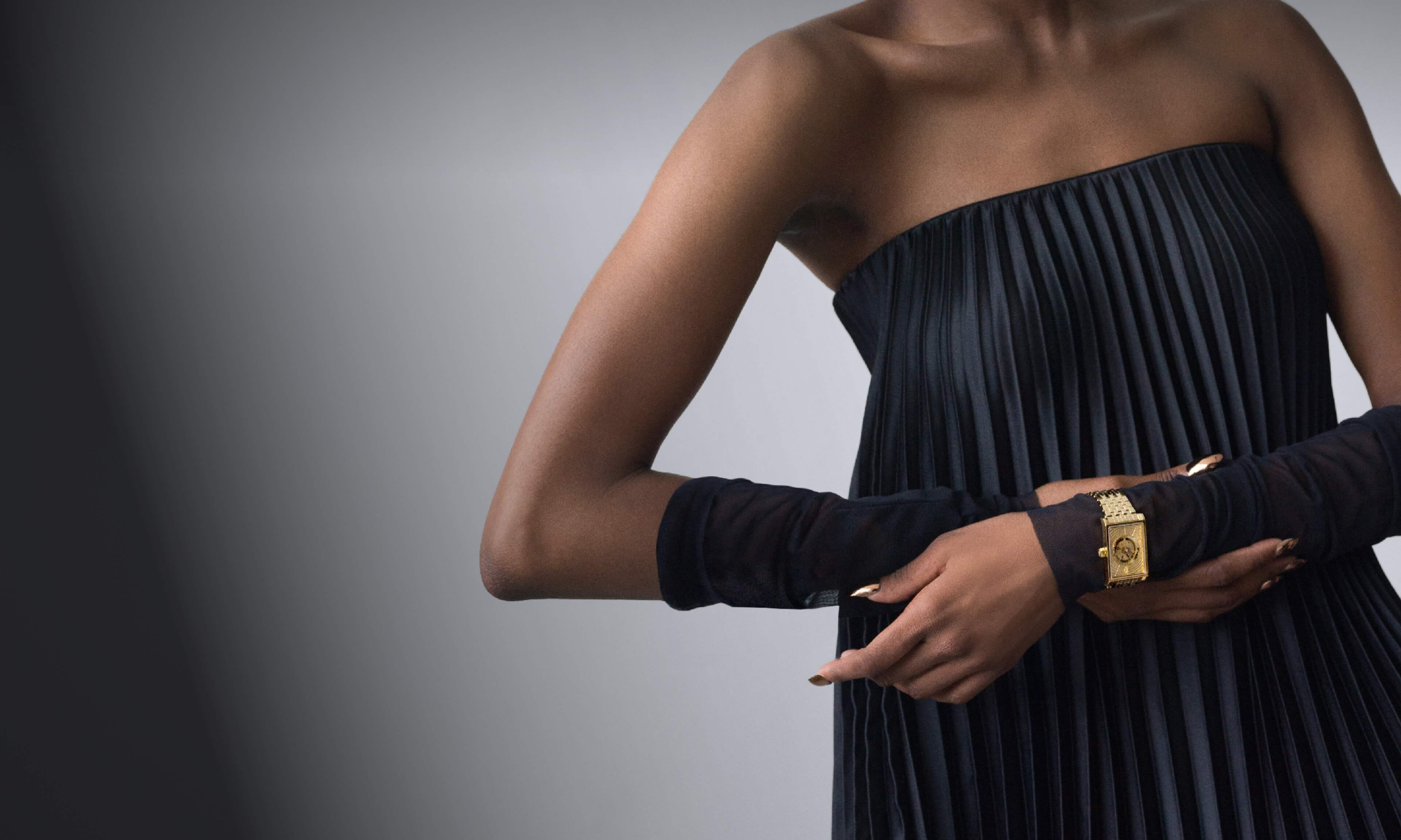 VIEREN women's luxury watches with gold rectangular design
